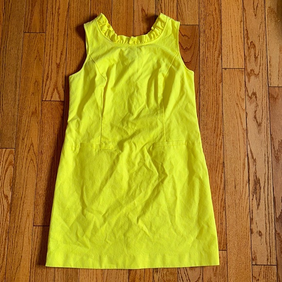🔥🔥🔥Talbots Petite Yellow Bow Tie Detail Petite Dress 14P - Picture 3 of 9